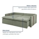 Ver mais imagens de Sofá Cama Retrátil e Reclinável 3 Lugares Bouclé Verde Windson 220cm Yescasa