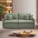 Ver imagem 2 de Sofá Cama Retrátil e Reclinável 3 Lugares Bouclé Verde Windson 220cm Yescasa