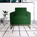 Ver imagem 1 de Poltrona Decorativa Letícia Slim Suede Verde Base Metálica Vallisa Decor