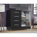 Ver imagem 2 de Cômoda 4 Gavetas e 2 Portas - Preto Gisele