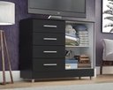 Ver imagem 2 de Cômoda 4 Gavetas e 2 Portas - Preto Gisele