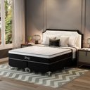 Ver imagem 5 de Cama Box Super King Molas Ensacadas Gemini 193x203x68 Montreal Branco/Preto