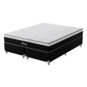 Ver imagem 1 de Cama Box Super King Molas Ensacadas Gemini 193x203x68 Montreal Branco/Preto