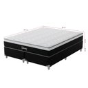 Ver imagem 2 de Cama Box Super King Molas Ensacadas Gemini 193x203x68 Montreal Branco/Preto