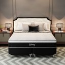 Ver imagem 6 de Cama Box Super King Molas Ensacadas Gemini 193x203x68 Montreal Branco/Preto