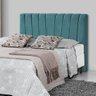 Cabeceira de Cama Box Casal Queen Estofada Americana Premium 160cm Veludo Azul - Luxo Estofados - 1