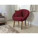 Ver imagem 4 de Poltrona Confortável para Escritório Decorativa Alta Qualidade Simples Pés de Madeira