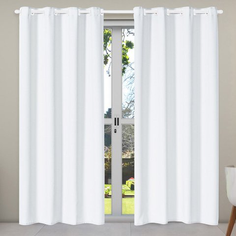 Cortina Isa Varão Tecido Oxford 2,80m x 2,30m p/ Porta Balcão - Branca
