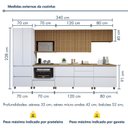 Ver imagem 4 de Cozinha Completa Modulada 7 Peças 8 Portas 8 Gavetas Norten Branco/Nature