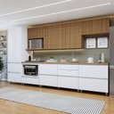 Ver imagem 1 de Cozinha Completa Modulada 7 Peças 8 Portas 8 Gavetas Norten Branco/Nature