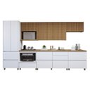Ver imagem 3 de Cozinha Completa Modulada 7 Peças 8 Portas 8 Gavetas Norten Branco/Nature