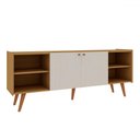 Ver imagem 2 de Rack para Tv até 60 Polegadas Vértice 2 Portas 100% Mdf Cinamomo/off White - Genialflex