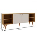 Ver imagem 4 de Rack para Tv até 60 Polegadas Vértice 2 Portas 100% Mdf Cinamomo/off White - Genialflex