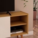 Ver imagem 5 de Rack para Tv até 60 Polegadas Vértice 2 Portas 100% Mdf Cinamomo/off White - Genialflex