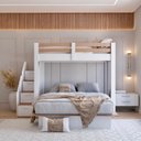 Ver imagem 1 de Beliche Casal Family Star Plus Casatema MadeiraOriginals Branco/Amadeirado Montana