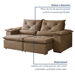 Sofá Retrátil e Reclinável 2 Lugares 196cm Londres - 9
