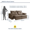 Ver imagem 4 de Sofá Retrátil e Reclinável 3 Lugares Suede Londres 196cm Yescasa Bege
