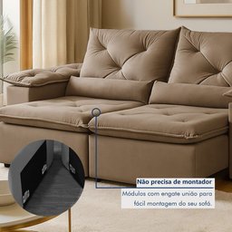 Sofá Retrátil e Reclinável 2 Lugares 196cm Londres - 11