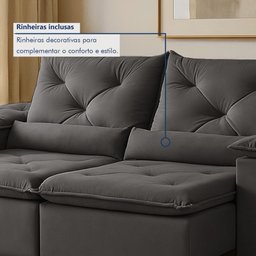 Sofá Retrátil e Reclinável 2 Lugares 196cm Londres - 10