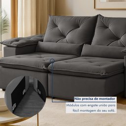 Sofá Retrátil e Reclinável 2 Lugares 196cm Londres - 11