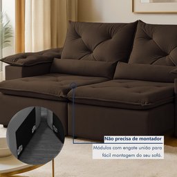Sofá Retrátil e Reclinável 2 Lugares 196cm Londres - 11