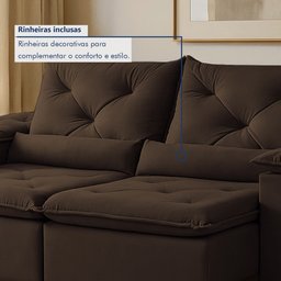 Sofá Retrátil e Reclinável 2 Lugares 196cm Londres - 10