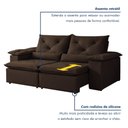 Ver imagem 6 de Sofá Retrátil e Reclinável 2 Lugares Suede Londres 196cm Yescasa Marrom