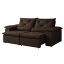 Ver imagem 3 de Sofá Retrátil e Reclinável 2 Lugares Suede Londres 196cm Yescasa Marrom