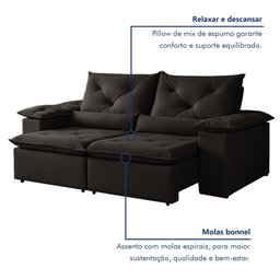 Sofá Retrátil e Reclinável 2 Lugares 196cm Londres - 9