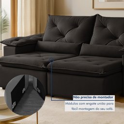 Sofá Retrátil e Reclinável 2 Lugares 196cm Londres - 11