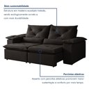 Ver imagem 7 de Sofá Retrátil e Reclinável 3 Lugares Suede Londres 196cm Yescasa Preto