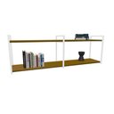 Ver imagem 2 de Nicho Industrial 2 Prateleiras Copacabana Ferro Branco Tampo Canela 120cm