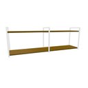 Ver imagem 1 de Nicho Industrial 2 Prateleiras Copacabana Ferro Branco Tampo Canela 120cm