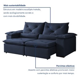 Sofá Retrátil e Reclinável 2 Lugares 196cm Londres - 7