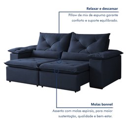 Sofá Retrátil e Reclinável 2 Lugares 196cm Londres - 9