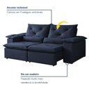 Ver imagem 5 de Sofá Retrátil e Reclinável 2 Lugares Suede Londres 196cm Yescasa Azul