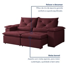 Sofá Retrátil e Reclinável 2 Lugares 196cm Londres - 9