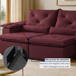Sofá Retrátil e Reclinável 2 Lugares 196cm Londres - 11
