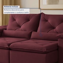 Sofá Retrátil e Reclinável 2 Lugares 196cm Londres - 10