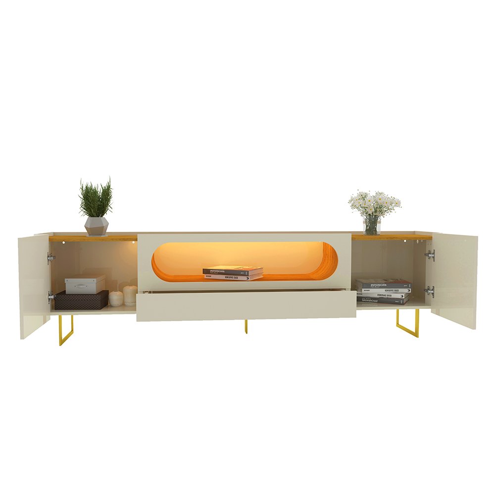 Rack para TV até 85 Polegadas com LED com Pés Ferro Nobre 210cm - 4