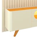 Ver imagem 6 de Rack para TV até 85 Polegadas 100% MDF com LED 209,5cm Pés em Madeira Maciça Nobre Branco
