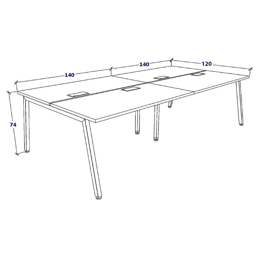 Plataforma C/ 2 Gav. Divisória 4 Pessoas Pé Cav Csp 2,80m Cor:cinza Sagrado com Preto - 12