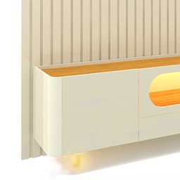 Rack para TV até 85 Polegadas com LED com Pés Vidro 210cm 100% MDF Nobre - 8