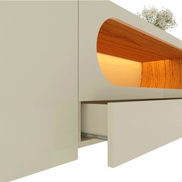 Rack para TV até 85 Polegadas com LED com Pés Vidro 210cm 100% MDF Nobre - 7
