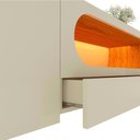 Ver mais imagens de Rack para TV até 85 Polegadas 100% MDF com LED 209,5cm Vidro Nobre Branco