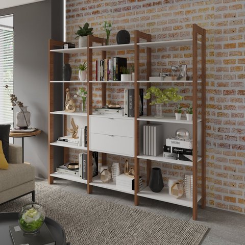 Estante para Livros Multiuso 5 Prateleiras 1,85x1,9m Haia Yescasa