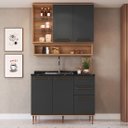 Ver imagem 2 de Armario de Cozinha Compacta 3 Peças com Nicho Decorativo 120cm Isabelle Delmarco