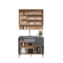 Ver imagem 3 de Armario de Cozinha Compacta 3 Peças com Nicho Decorativo 120cm Isabelle Delmarco