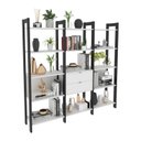 Ver imagem 4 de Estante de Livros 190CMX184,7cm Multiuso 5 Prateleiras Haia Yescasa Branco/Preto
