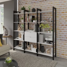 Estante para Livros Multiuso 5 Prateleiras 1,85x1,9m Haia Yescasa  - 1